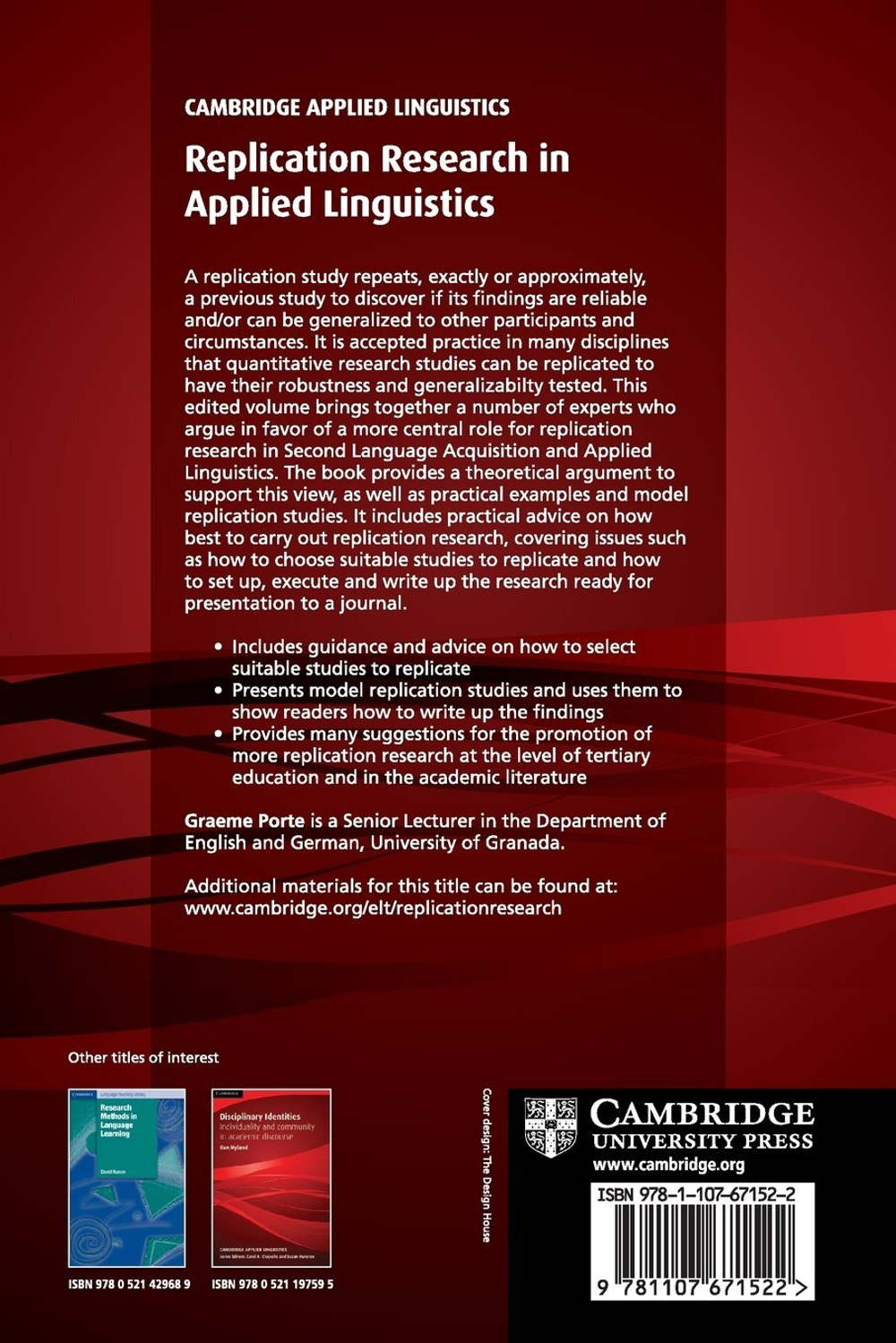 Replication Research in Applied Linguistics