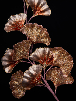 Веточка гинго 20х56см ChristmasDeLuxe светло-коричневая