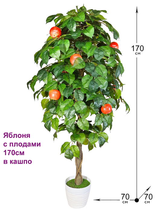 Яблоня с плодами 170см в кашпо