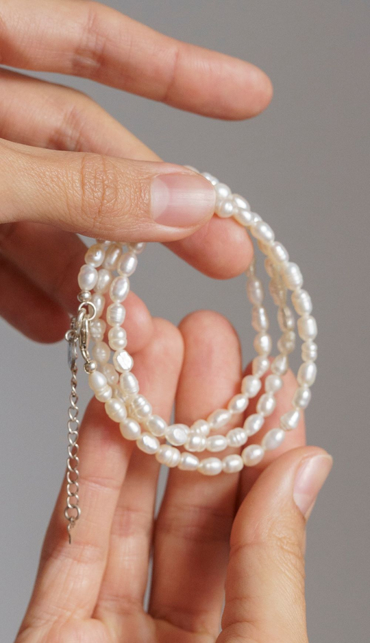 Цепочка "Memo about Moon" из жемчуга формы рис 47-54 см