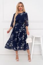 Платье Хелен (темно-синий/цветы) Р11-1075/16 Nikol (Акция)