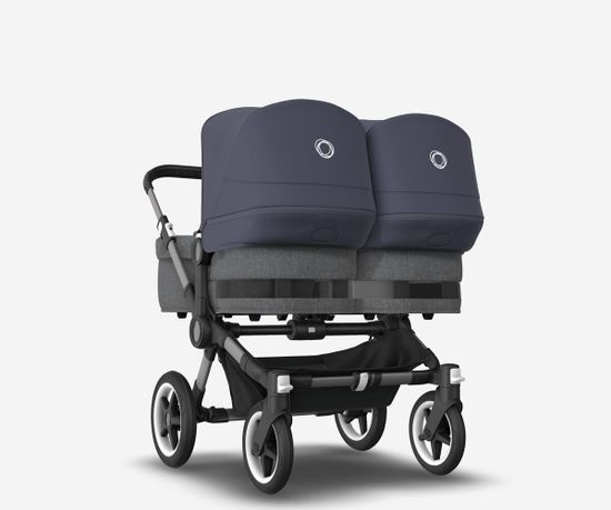 Коляска для двойни 2 в 1 Bugaboo Donkey 5 Twin Stormy blue/Grey melange/Graphite