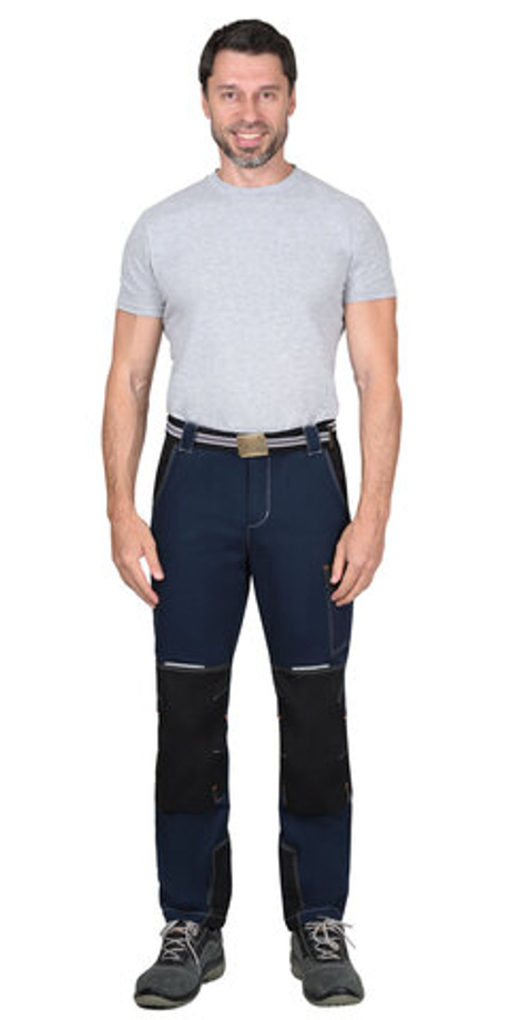 Брюки "ШАТЛ-РОСС" с ремнем синие с черным