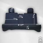 Универсальный чехол на весь салон из льна в черном цвете с синей нитью