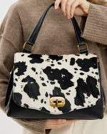 Сумка 980 17 принт корова черно-белая