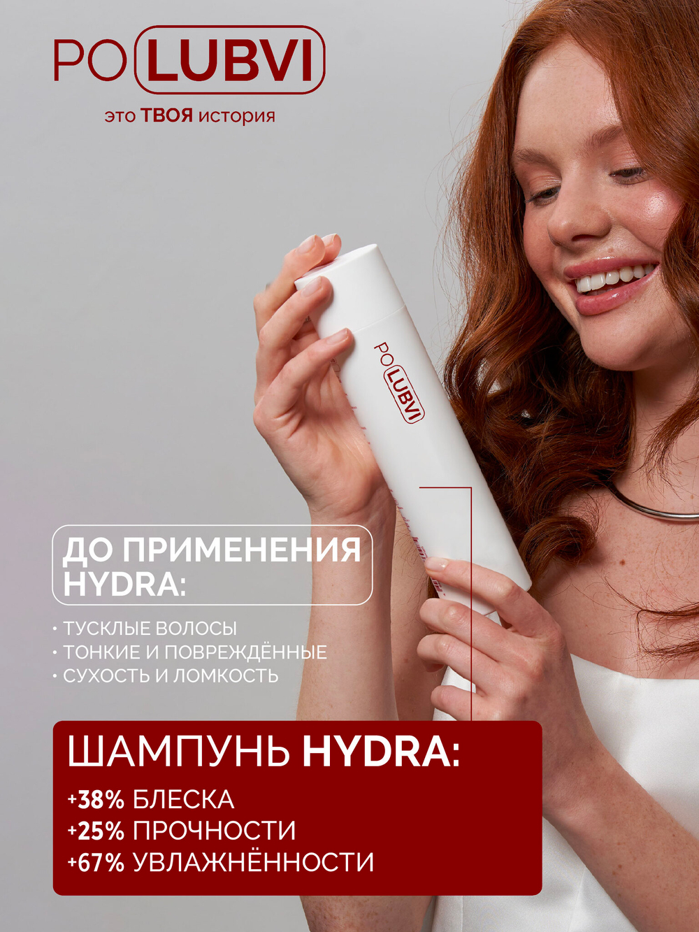 Шампунь для глубокого увлажнения и разглаживания непослушных волос HYDRA