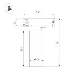 Светильник LGD-GERA-4TR-R74-20W Warm3000 (WH, 36 deg, 230V) (Arlight, IP20 Металл, 5 лет) 055167