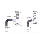 Сифон 1 1/2*40 с гофрой 40*40*50 (800мм) BG1080 ИНКОПЛАСТ (винт М6*60)