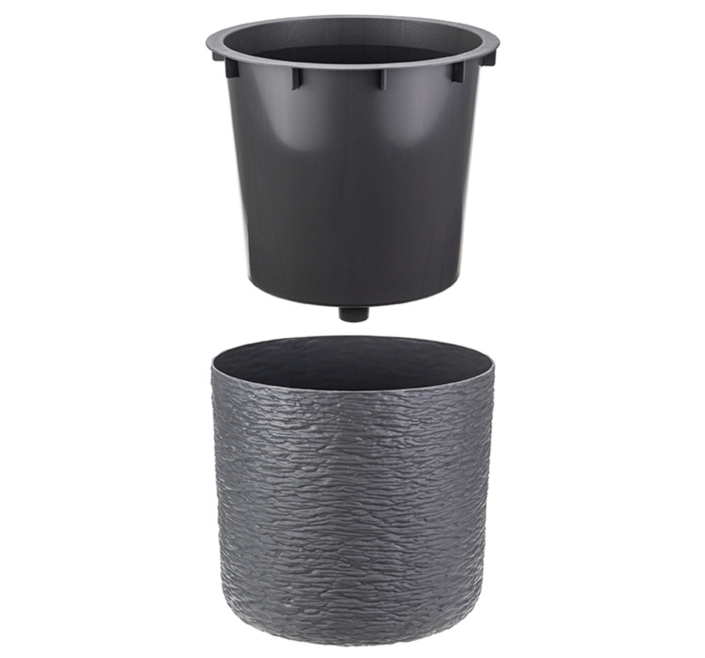 Кашпо СЛАНЕЦ D380 мм 24 л со вставкой