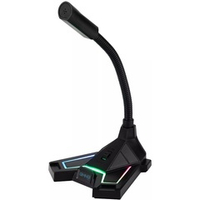 Микрофон Oklick GMNG MP-300G, RGB, 3,5 мм, 1.8 м, черный (1529051)