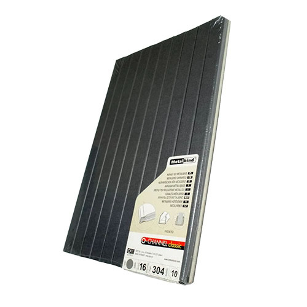 ЦВЕТНОЙ КАНАЛ С ПОКРЫТИЕМ 16 мм А4 СЕРЫЙ упак. 10 шт