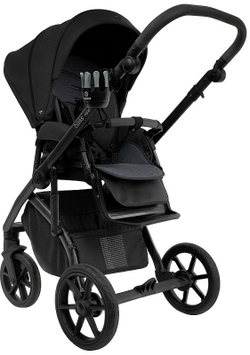 Детская коляска Roan Bass Next 2.0 3 в 1 с автокреслом Tutis Elo Lux EduSky Black BSN/40/2 Caviar Black/Black/руч.Black