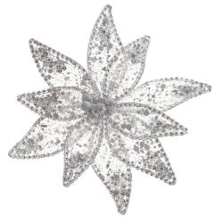 GAEM Цветок исскуственный "Пуансеттия" (на клипсе), L24 W24 H12 см