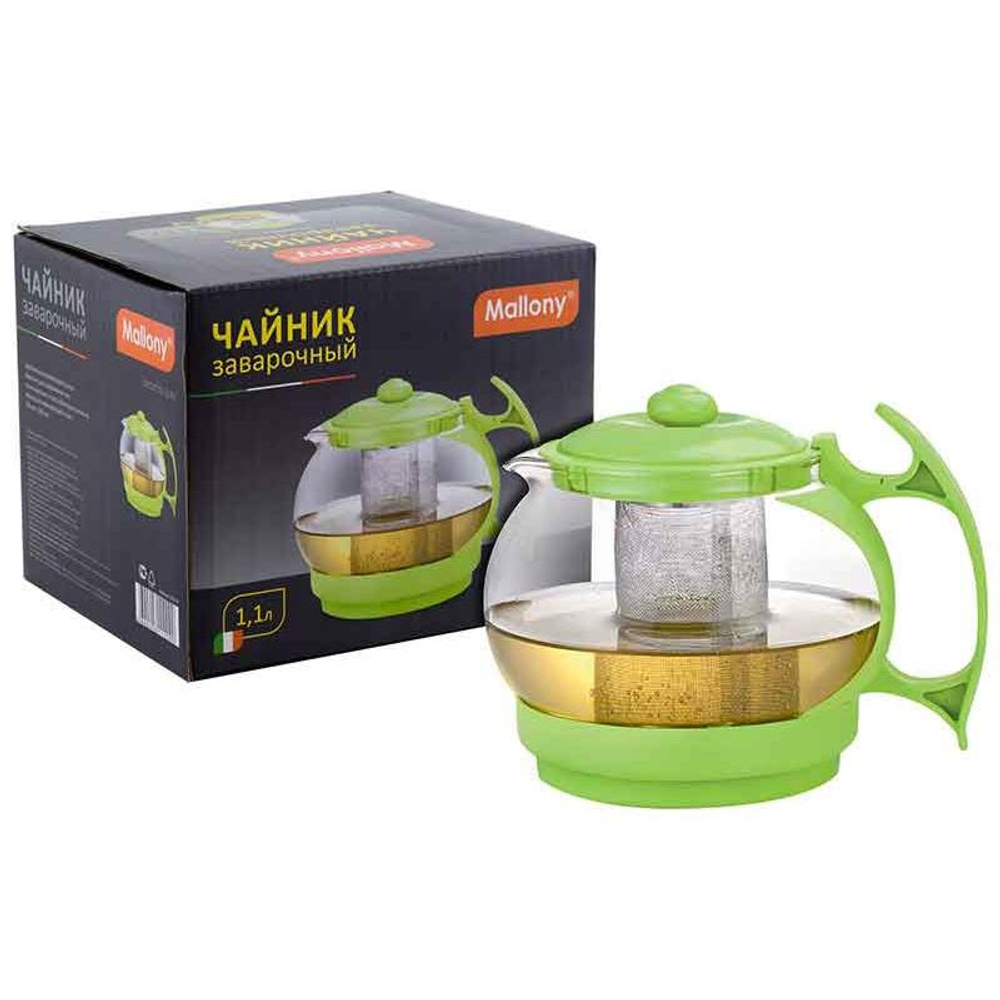 Чайник заварочный Mallony Decotto-1100 с пластиковой ручкой