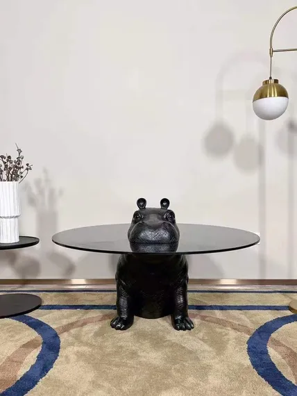 Журнальный столик Hippo, Ø100 см, стекло