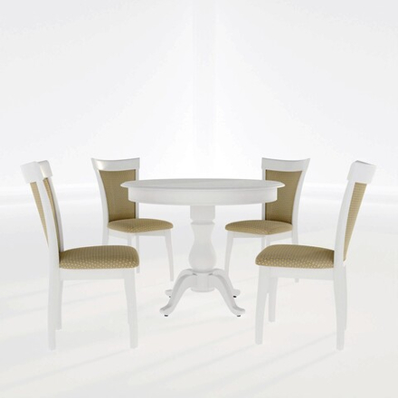Обеденная группа Аврора Тулон белая, Атина (100363, 101884)
