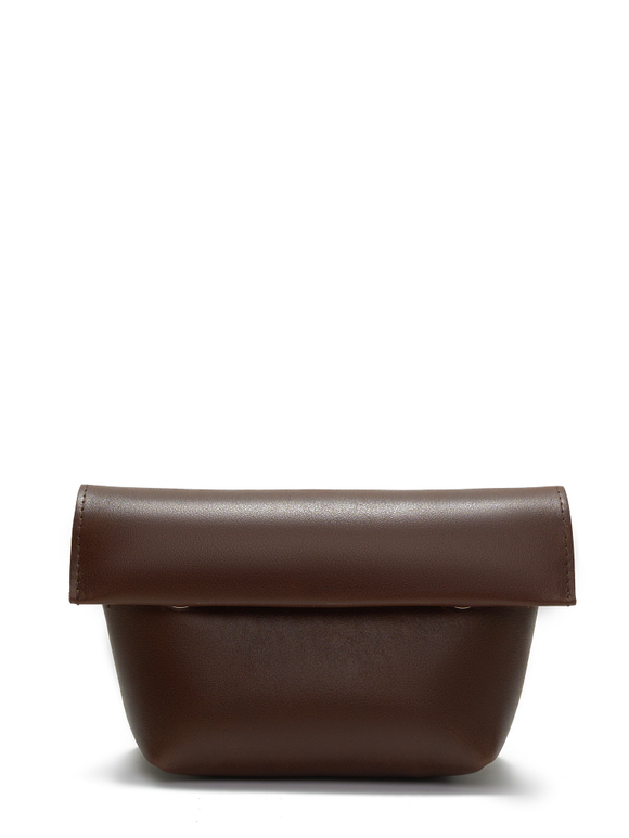 cумка через плечо трапеция темно-коричневая