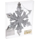 Ёлочная игрушка «Сияющая снежинка» 13*1.5*13.5 см, Серебро
