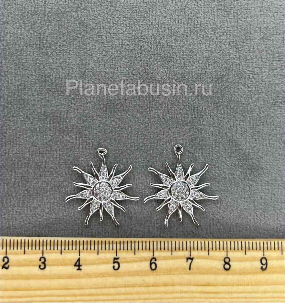 Подвеска люкс (Корея) солнце с микроцирконами 0867