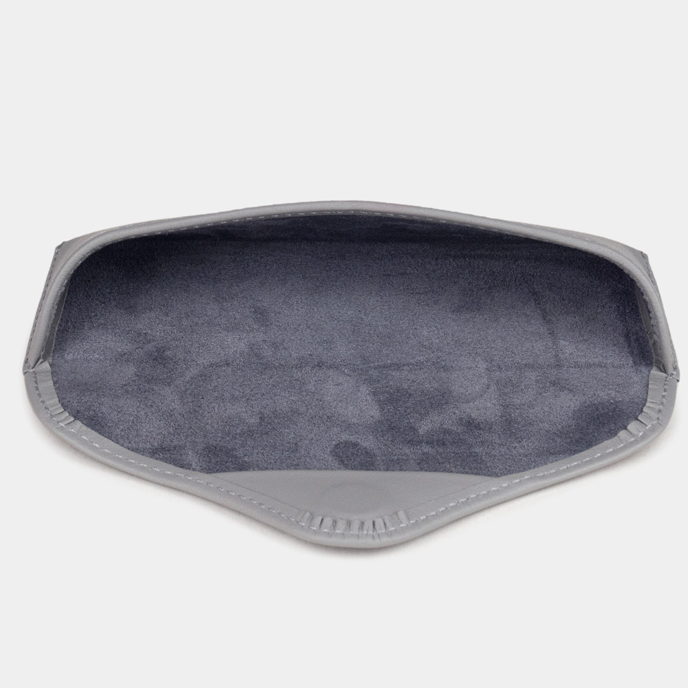 Футляр для очков Vision из кожи теленка, серого цвета