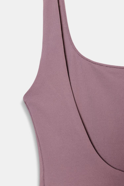 ZARA ЭЛАСТИЧНОЕ БОДИ С КВАДРАТНЫМ ВЫРЕЗОМ, РОЗОВЫЙ/ЛИЛОВЫЙ