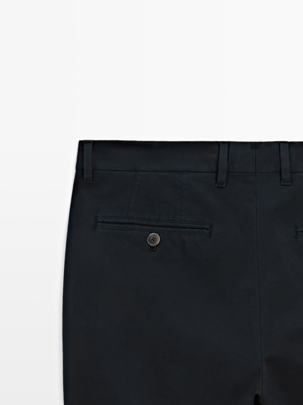 Massimo Dutti Зауженные брюки из хлопка, темно-синий