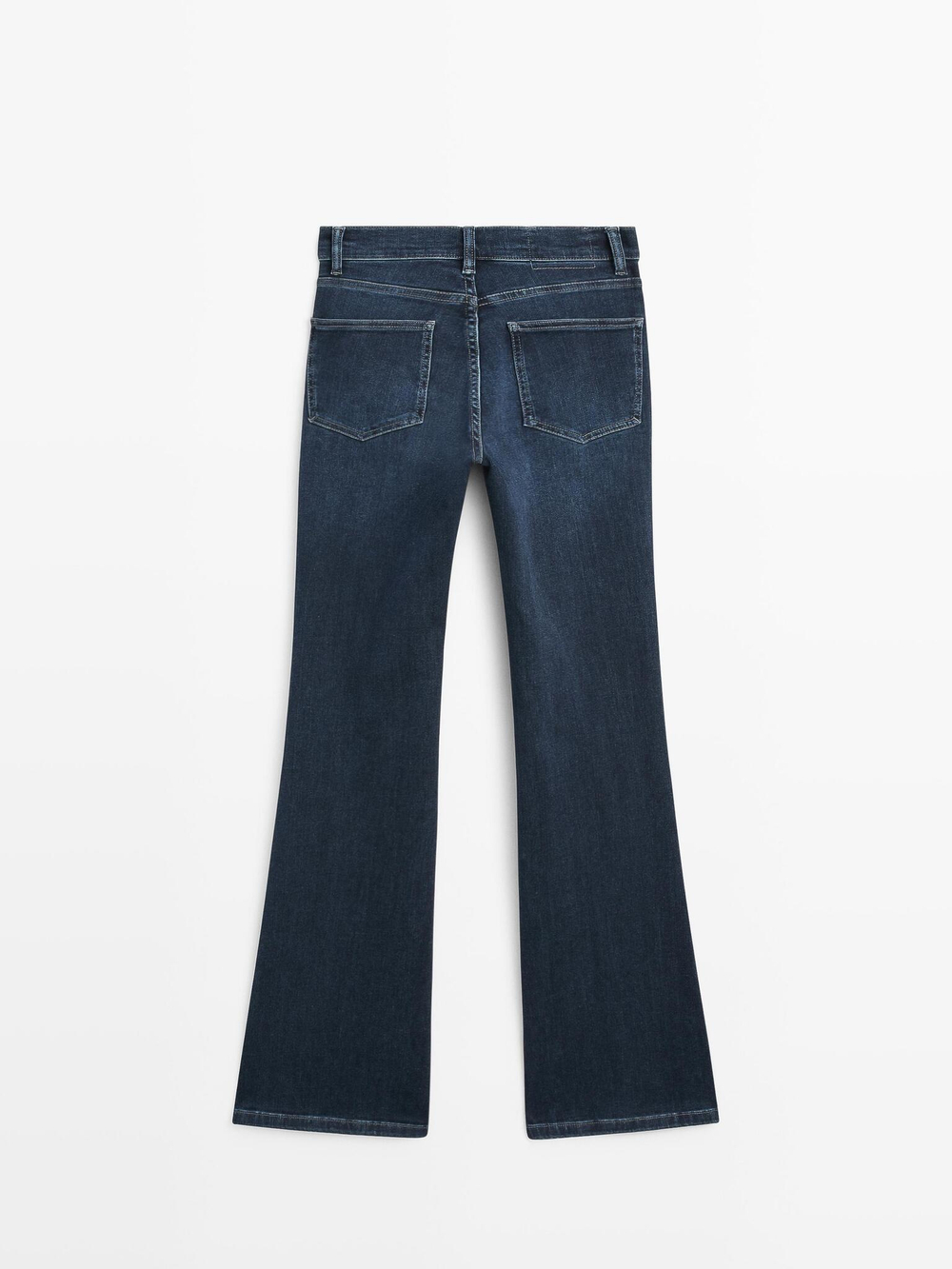 Massimo Dutti Расклешенные джинсы скинни с высокой посадкой, темно-синий