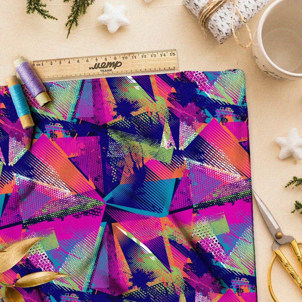 Ткань оксфорд 600 цветной свет в разбитом стекле