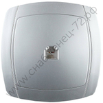 СВЕТОЗАР Акцент, телефонная одинарная в сборе цвет серебристый металлик, Электрическая розетка (SV-54217-SM)