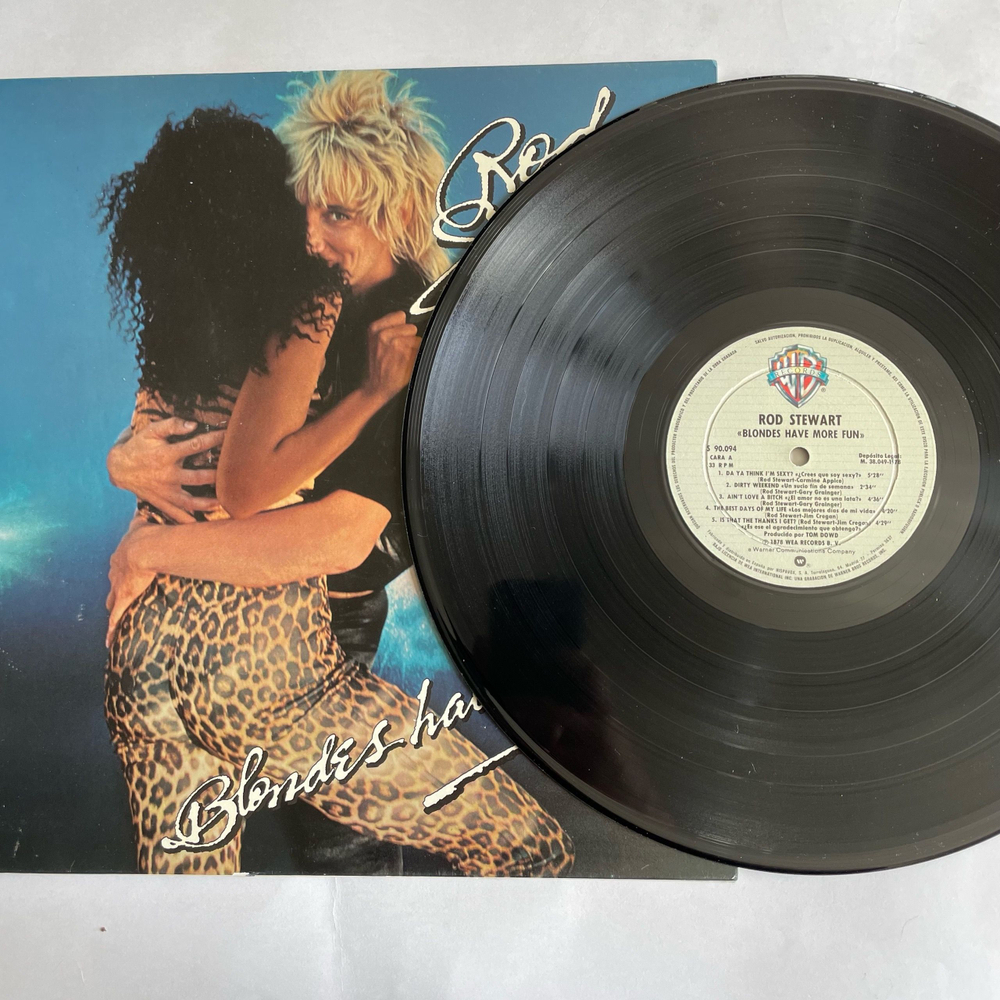 Винтажная виниловая пластинка LP Rod Stewart Blondes Have More Fun (Испания 1978) Da Ya Think I'm Sexy