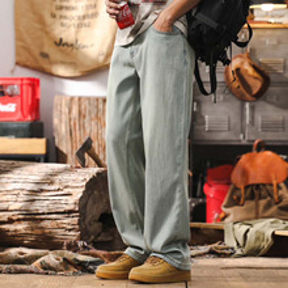 Джинсы тонкие мужские с технологией K-cool ледяные,свободного стиля для лета ,от бренда Jerryeno