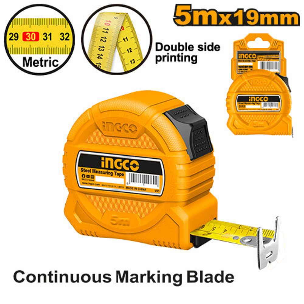 Рулетка 5м x19мм INGCO HSMT39519-1 SUPER SELECT