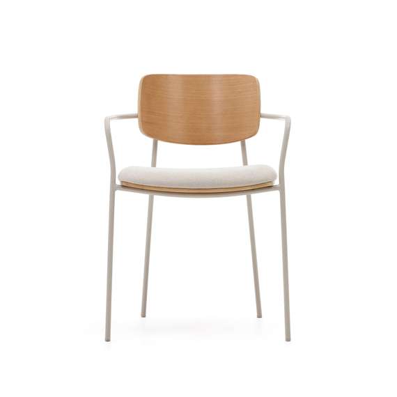 Maureen Штабелируемый стул из дубового шпона с бежевыми ножками