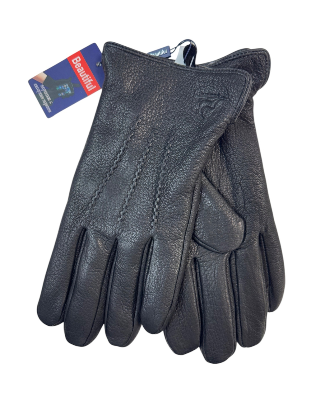 Перчатки. Мужские. Материал верха: Кожа оленя. Подклад: плюш-флис. 5 шт в упаковке.