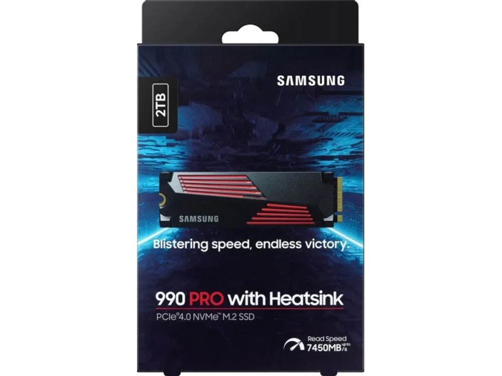 SSD накопитель Samsung 990 PRO 2ТБ, M.2 2280, PCIe 4.0 x4, NVMe [MZ-V9P2T0CW]