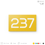 Номер на дверь 237, табличка на дверь для офиса, квартиры, кабинета, аудитории, склада, желтая 120х70 мм, Айдентика Технолоджи