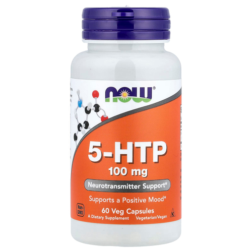 NOW Foods, 5-гидрокситриптофан, 100 мг, 60 вегетарианских капсул