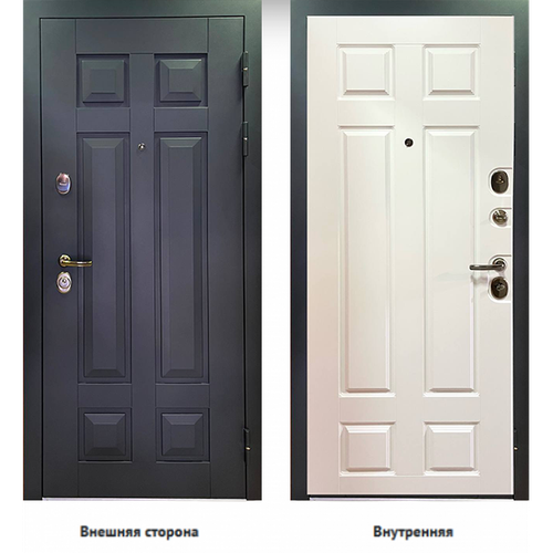 ДВЕРЬ ВХОДНАЯ АЛМАЗ БРУНО ЦВЕТ БЕЛЫЙ 0,9 ЛЕВАЯ