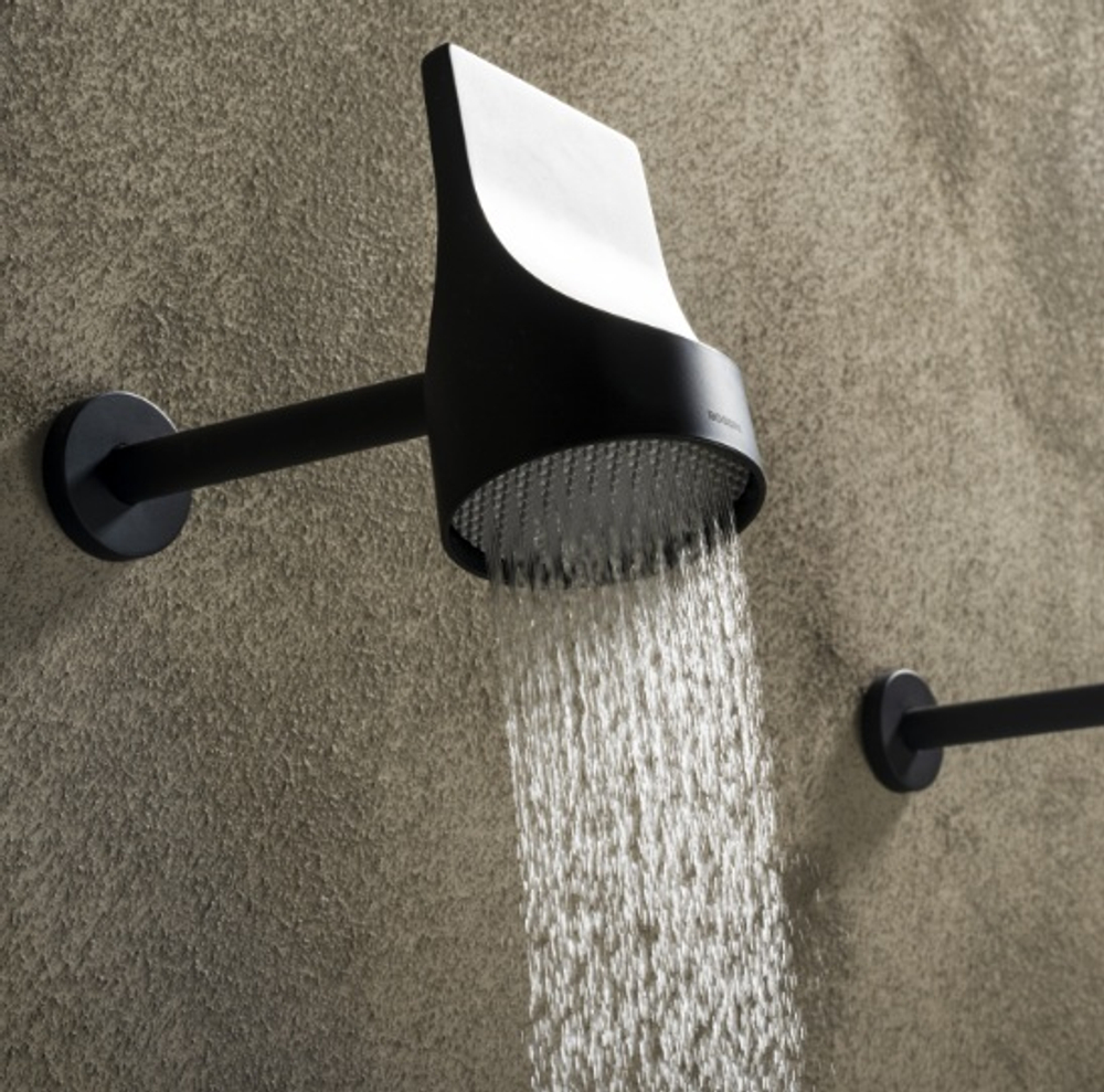 Bossini Apice душ верхний, поворотный, настенный держатель Ø100 мм, цвет белый матовый