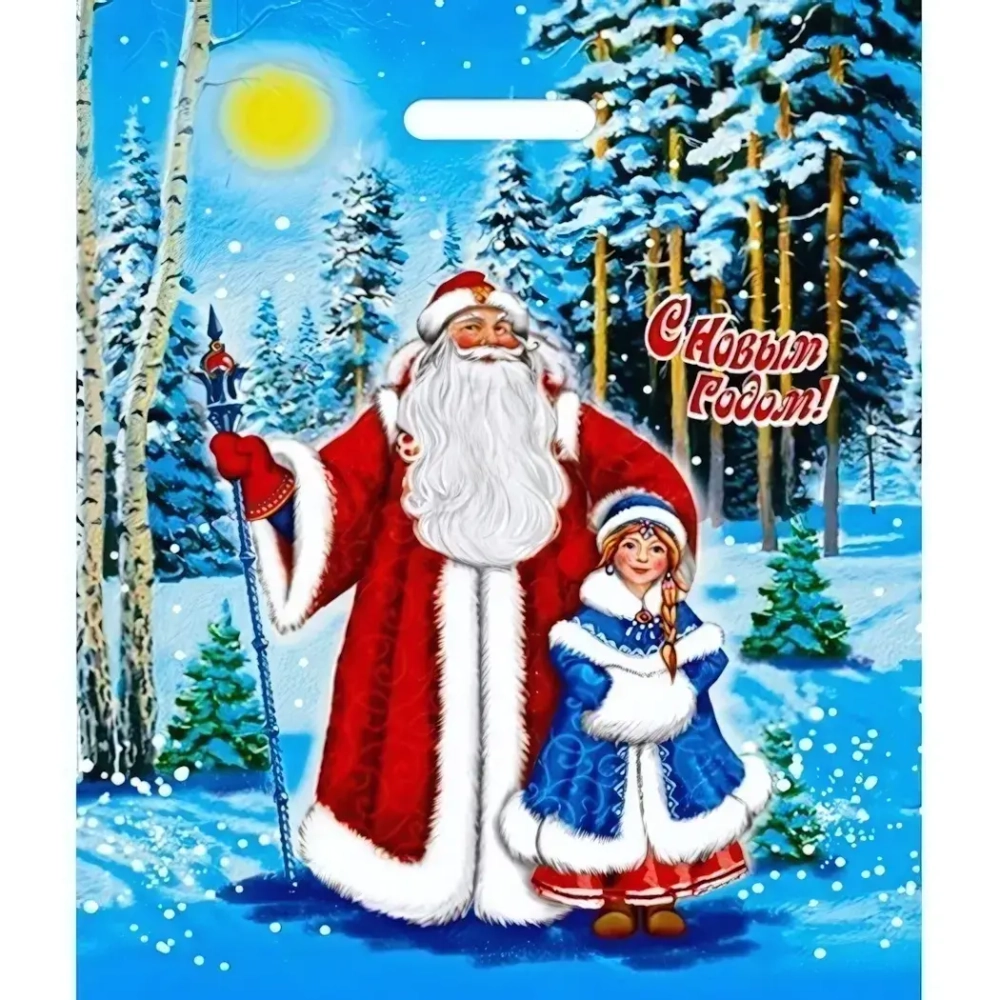 Пакет ПЭ с вырубной ручкой 40х50+6см (80) (Сказка) НГ Интерпак (х50/500)