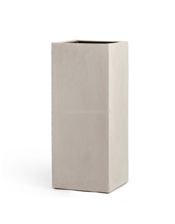 Кашпо TREEZ Effectory - Beton - Высокий куб - Белый песок