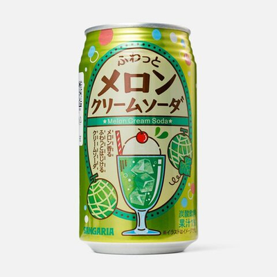 Напиток Sangaria Melon Cream Soda, газированный, со вкусом дыни и крем-соды, 350 мл
