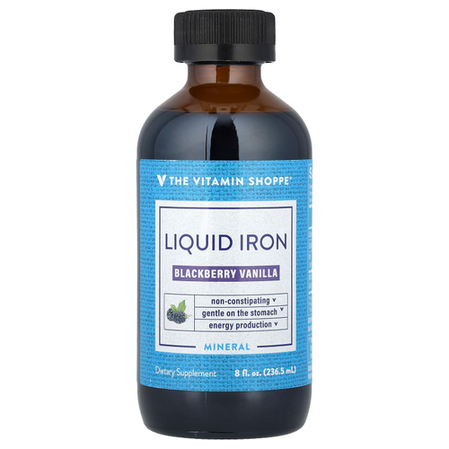 The Vitamin Shoppe, Liquid Iron, ежевика и ваниль, 236,5 мл (8 жидк. Унций)