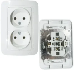 Розетка Makel Lillium Natural двойная без заземления белая 05094