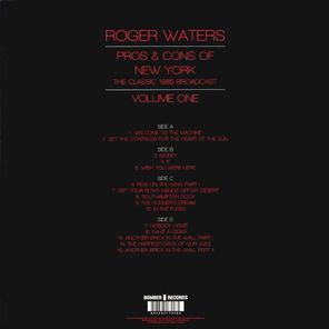 Roger Waters / Pros & Cons Of New York - The Classic 1985 Broadcast - Volume One (Clear Vinyl)(2LP)