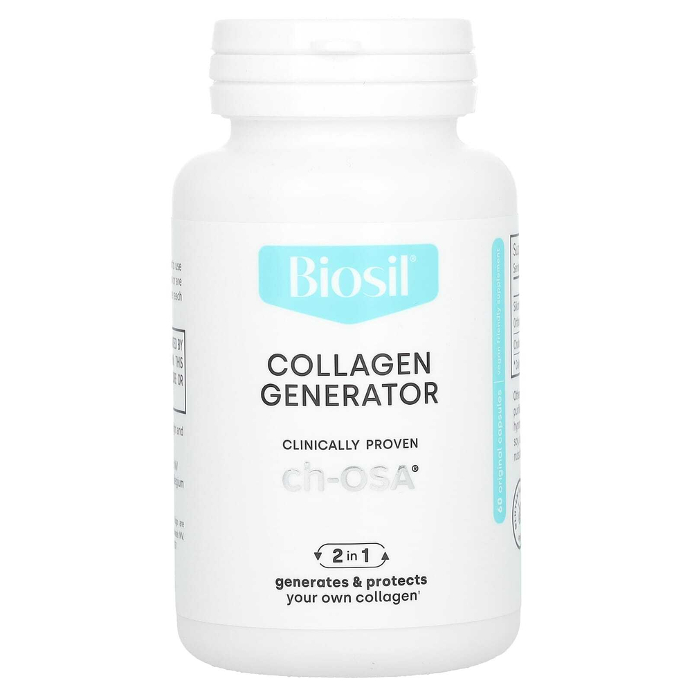 Biosil, Collagen Generator, средство для стимулирования производства коллагена, 60 оригинальных капсул