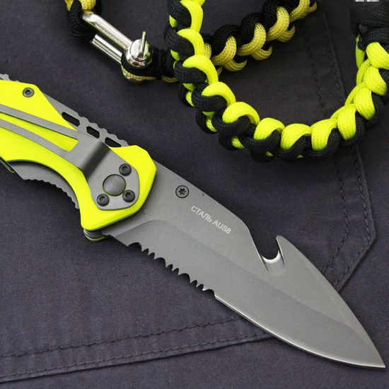 Нож аварийно-спасательный "Катран-М2" - салатовая рукоять 327-781601