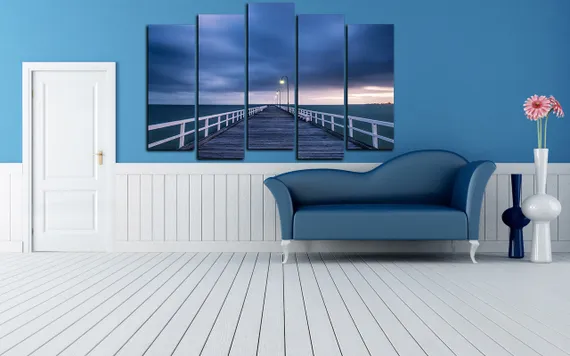 Модульная картина "Фонари на мосту"