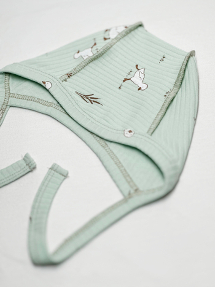 Чепчик Швы наружу Утята Рубчик Нефрит RinaAmari