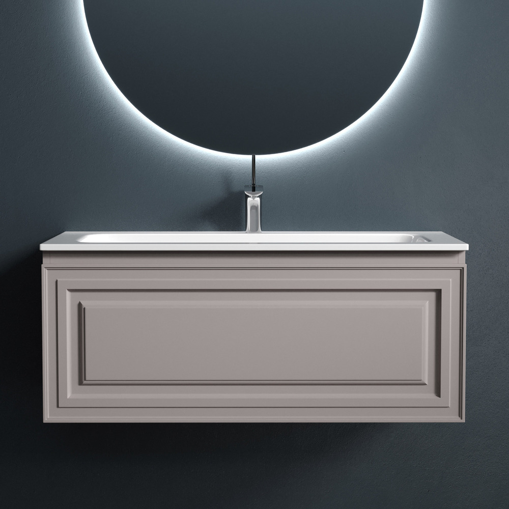 Тумба подвесная Sancos Very, Doha Soft 995х445х406, под столешницу без отверстия под смеситель, цвет Black Sky